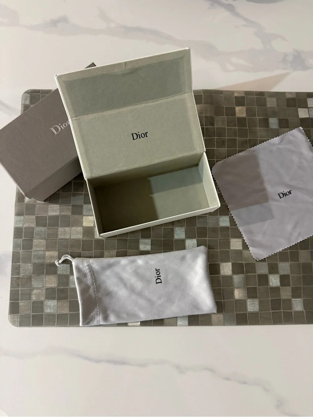Dior White and Gray Jewelry & Eyewear Accessory Set